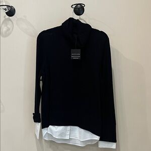 NWT Saks Fifth Avenue Black Merino Turtleneck Sweater